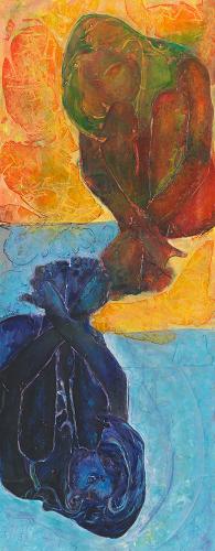 Καθρέφτη Καθρεφτάκι μου ( one painting works both ways, yellow)  153X60,5cm